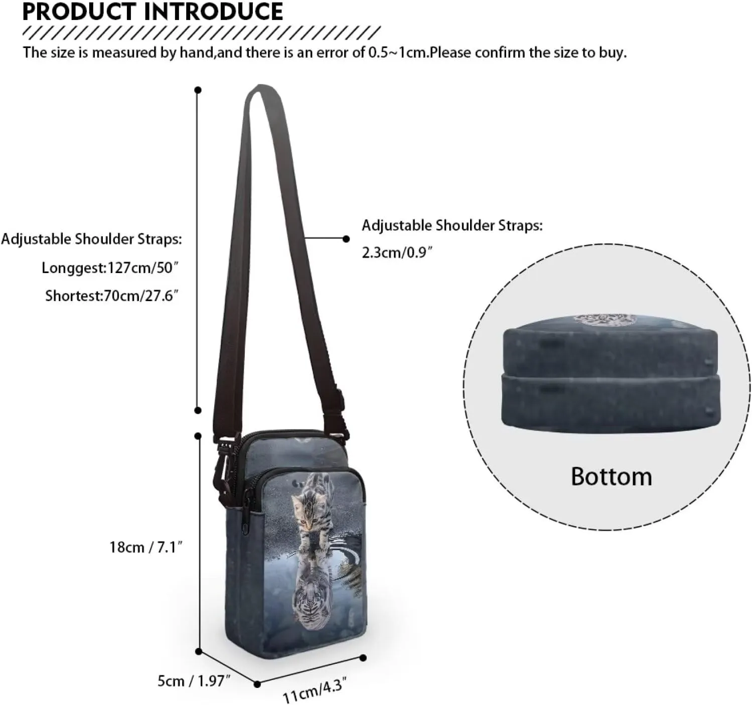 WELLFLYHOM Cell Phone Purse Women Crossbody Bag Canvas Messenger Pouch Travel Wallet