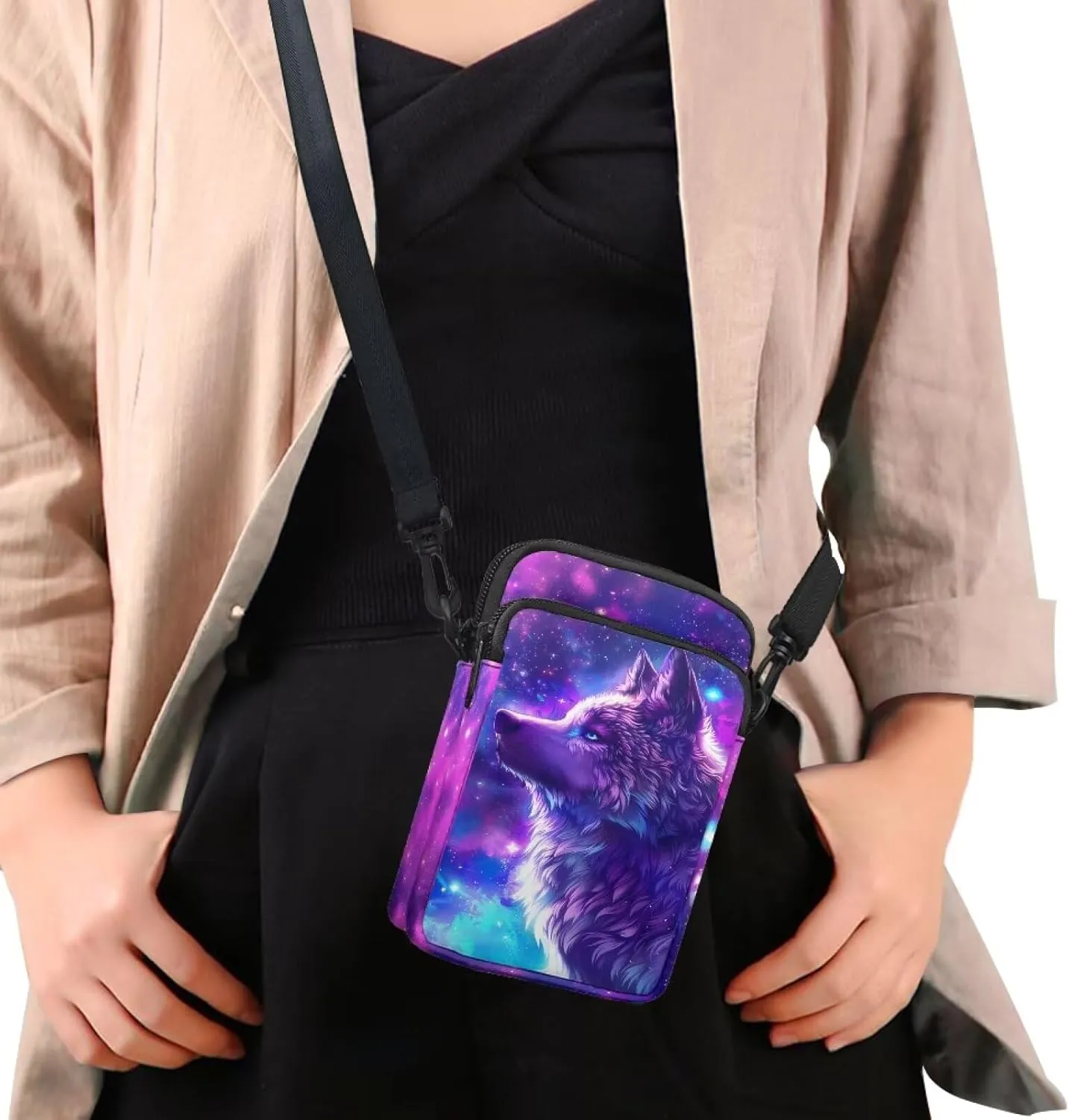 WELLFLYHOM Mini Crossbody Bag Phone Purses Wallet for Women Canvas Messenger Pouch