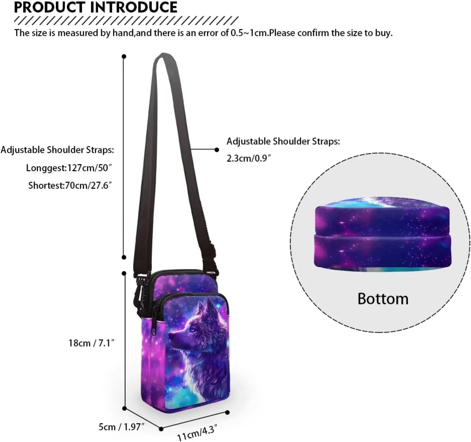 WELLFLYHOM Mini Crossbody Bag Phone Purses Wallet for Women Canvas Messenger Pouch