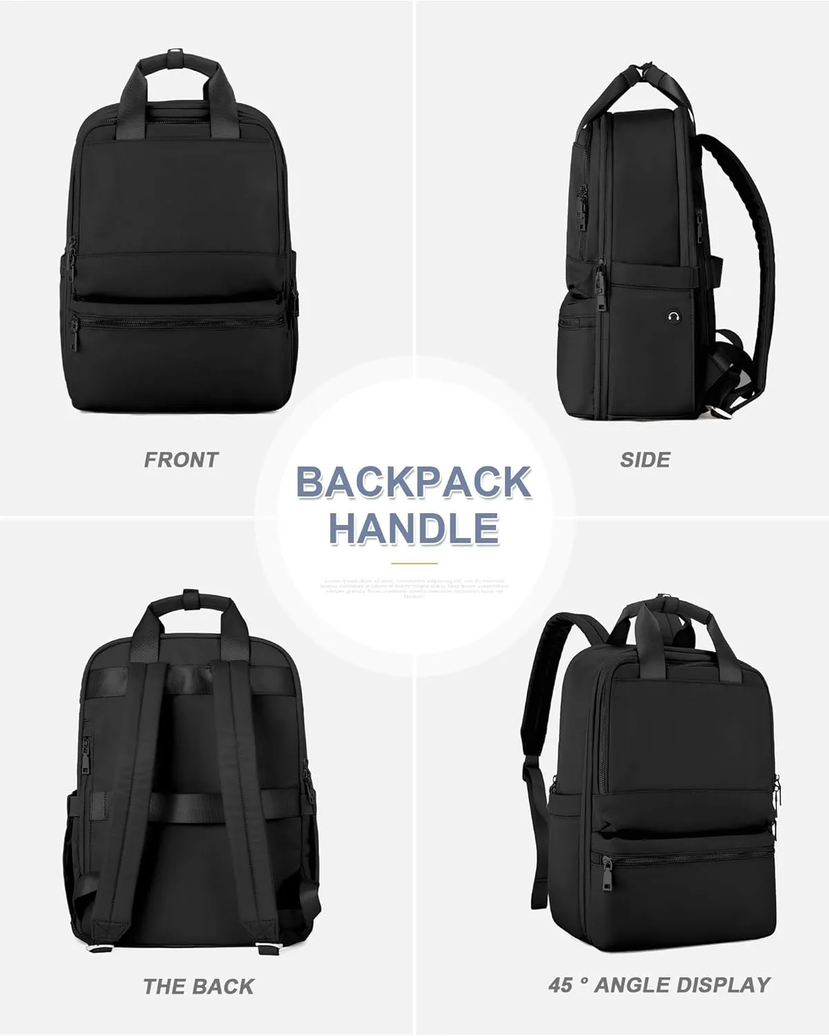 wepadre Black Travel Backpack For Women Men Airline Approved Carry On Bags For Airplanes Personal Item Bag For Airlines Waterproof Hiking Backpack College Laptop Backpack Weekender Overnight Bag