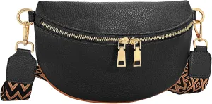 WERFORU Small Crossbody Sling Bag for Women Fanny Packs Faux Leather Chest Bag for Travel