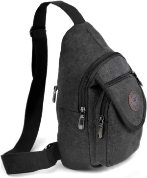 WESTEND Crossbody Canvas Sling Bag with Adjustable Strap-Travel Small Daypack