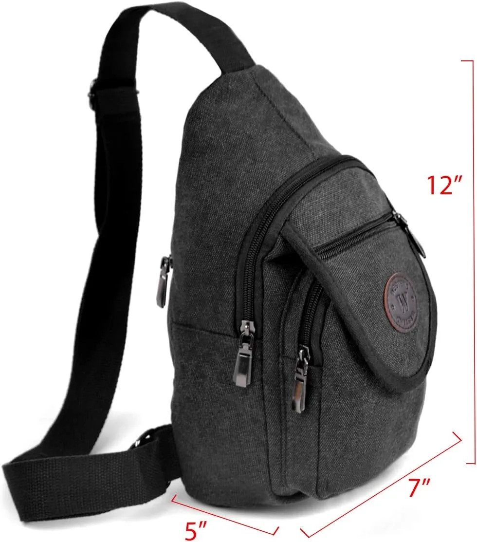 WESTEND Crossbody Canvas Sling Bag with Adjustable Strap-Travel Small Daypack