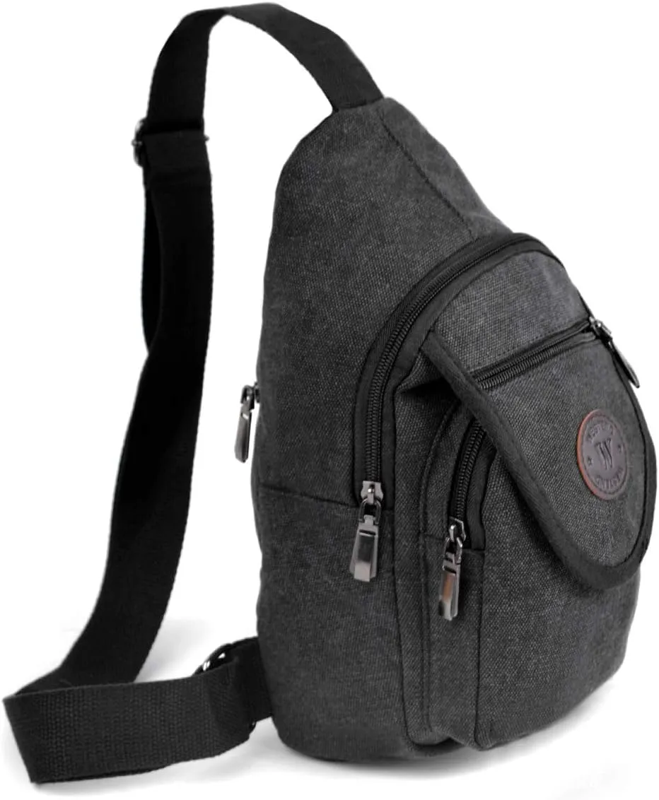 WESTEND Crossbody Canvas Sling Bag with Adjustable Strap-Travel Small Daypack