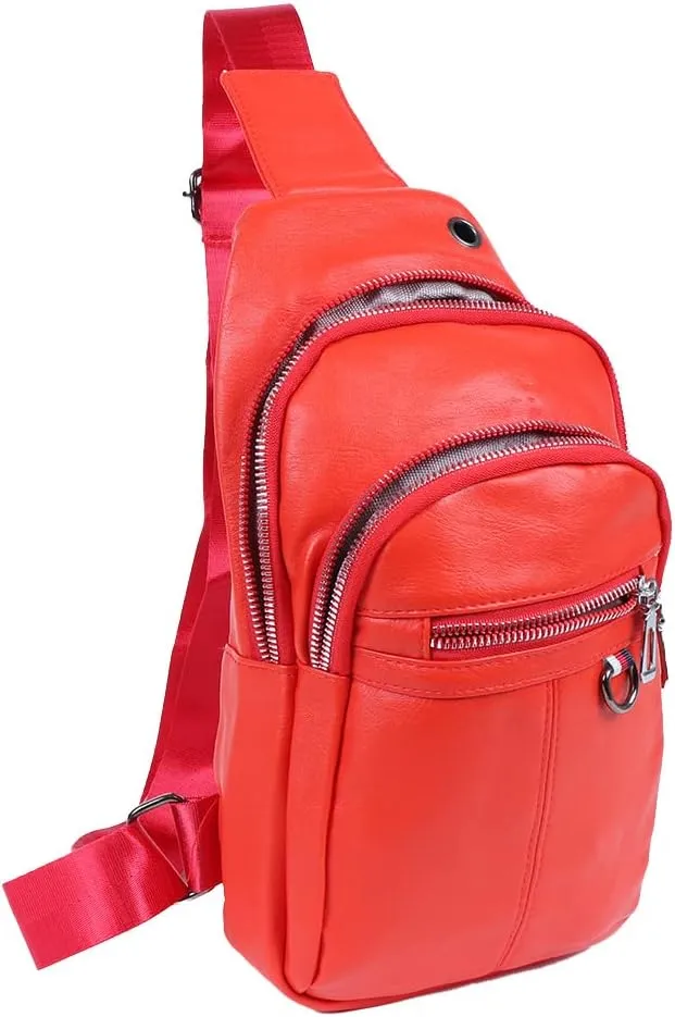 WESTEND Crossbody PU Leather Sling Bag with Adjustable Strap-Travel Small Daypack