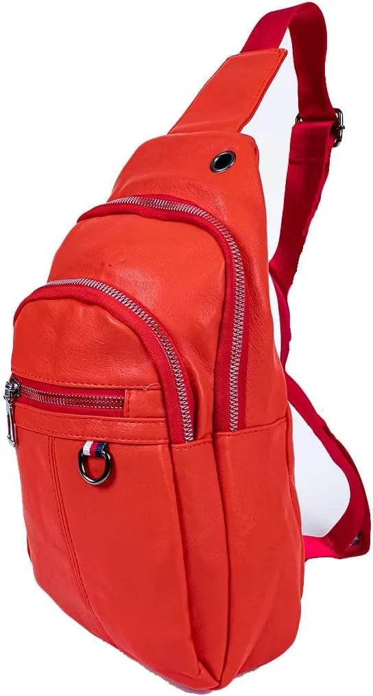 WESTEND Crossbody PU Leather Sling Bag with Adjustable Strap-Travel Small Daypack
