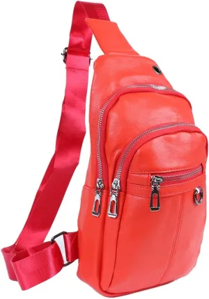 WESTEND Crossbody PU Leather Sling Bag with Adjustable Strap-Travel Small Daypack
