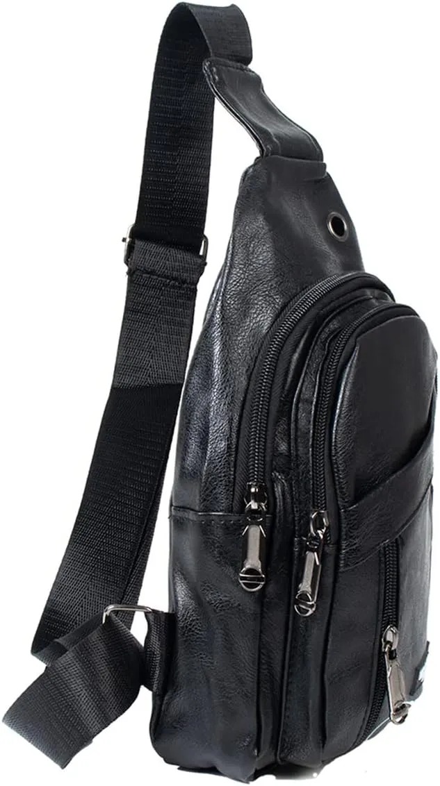 WESTEND Small Crossbody Leather Sling Bag with Adjustable Strap - Travel Small Daypack