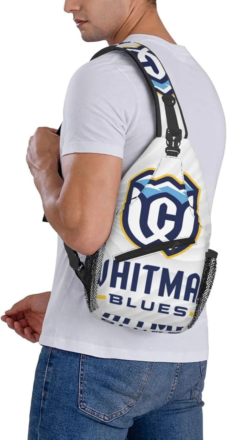 Whitman College Logo Crossbody Backpack For Men Women Sling Shoulder Dachshunds Dog Chest Bag Lightweight One Strap Multipurpose Travel Hiking Daypack
