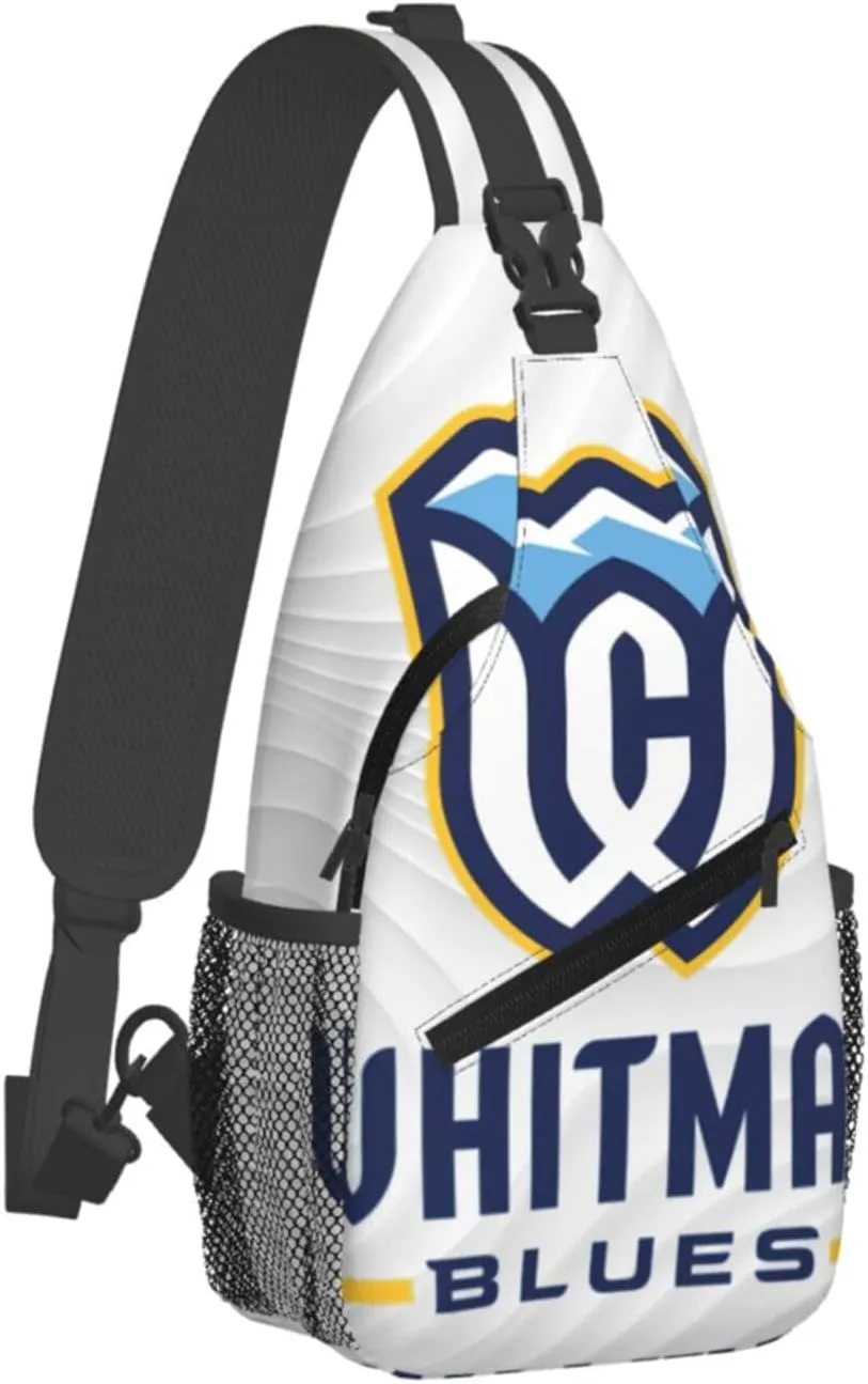 Whitman College Logo Crossbody Backpack For Men Women Sling Shoulder Dachshunds Dog Chest Bag Lightweight One Strap Multipurpose Travel Hiking Daypack