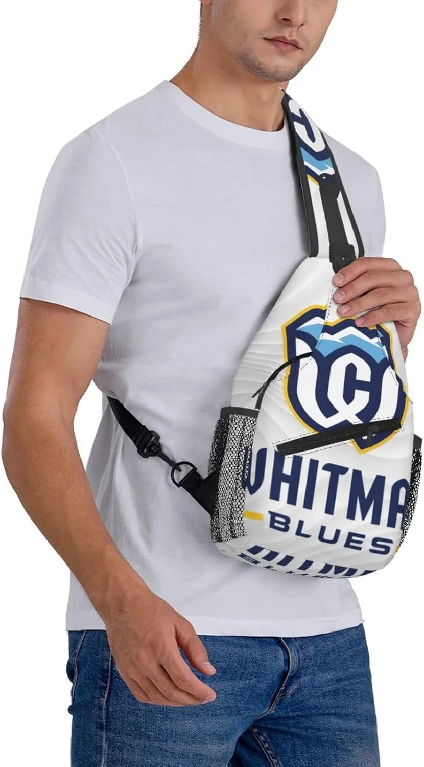 Whitman College Logo Crossbody Backpack For Men Women Sling Shoulder Dachshunds Dog Chest Bag Lightweight One Strap Multipurpose Travel Hiking Daypack