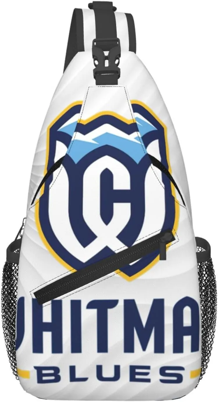 Whitman College Logo Crossbody Backpack For Men Women Sling Shoulder Dachshunds Dog Chest Bag Lightweight One Strap Multipurpose Travel Hiking Daypack