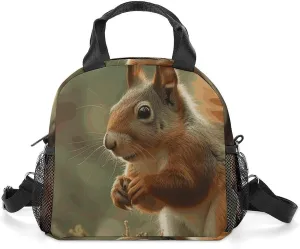 Wildlife Forest Squirrel Insulated Lunch Bag Portable Lunch Box Tote Cooler Bags Lunchbox For Travel Picnic Work