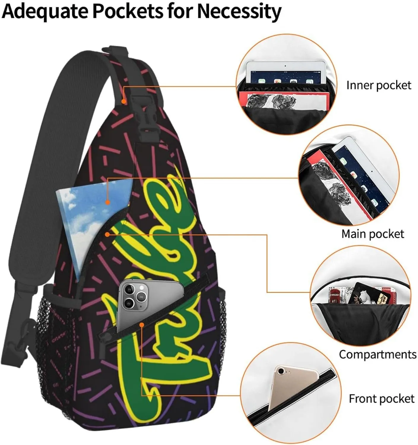 William Mary College University Small Crossbody Backpack Sling Bag For Men Women Mini One Shoulder Chest Bags Gym Sport Travel Hiking Daypack