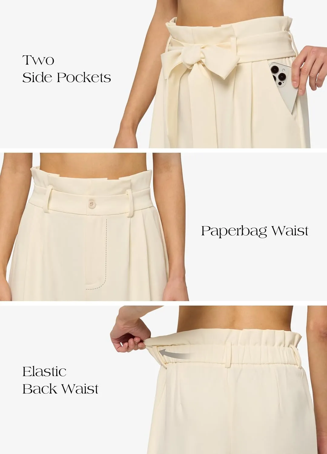 Willit Women's Wide Leg Pants Belted High Waisted Work Dress Pants Casual Palazzo Long Trousers 28"/30"/32"