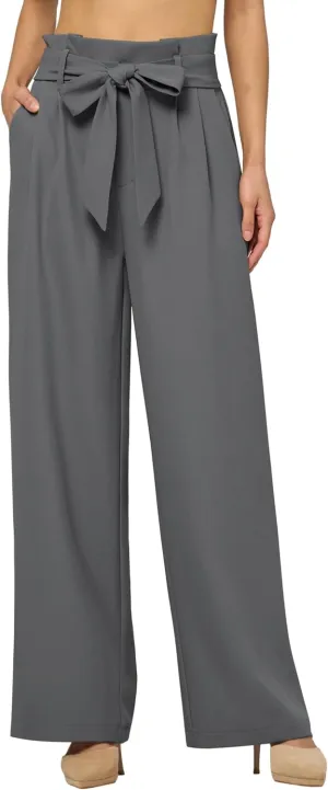 Willit Women's Wide Leg Pants Belted High Waisted Work Dress Pants Casual Palazzo Long Trousers 28"/30"/32"