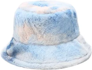 Winter Plush Bucket Hat for Women Warm Soft Faux Fur Fisherman Cap Fuzzy Fluffy Bucket Hats