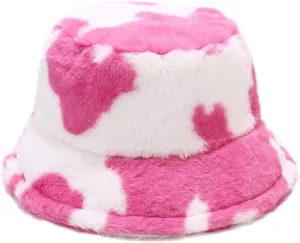 Winter Plush Bucket Hat for Women Warm Soft Faux Fur Fisherman Cap Fuzzy Fluffy Bucket Hats
