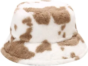 Winter Plush Bucket Hat for Women Warm Soft Faux Fur Fisherman Cap Fuzzy Fluffy Bucket Hats