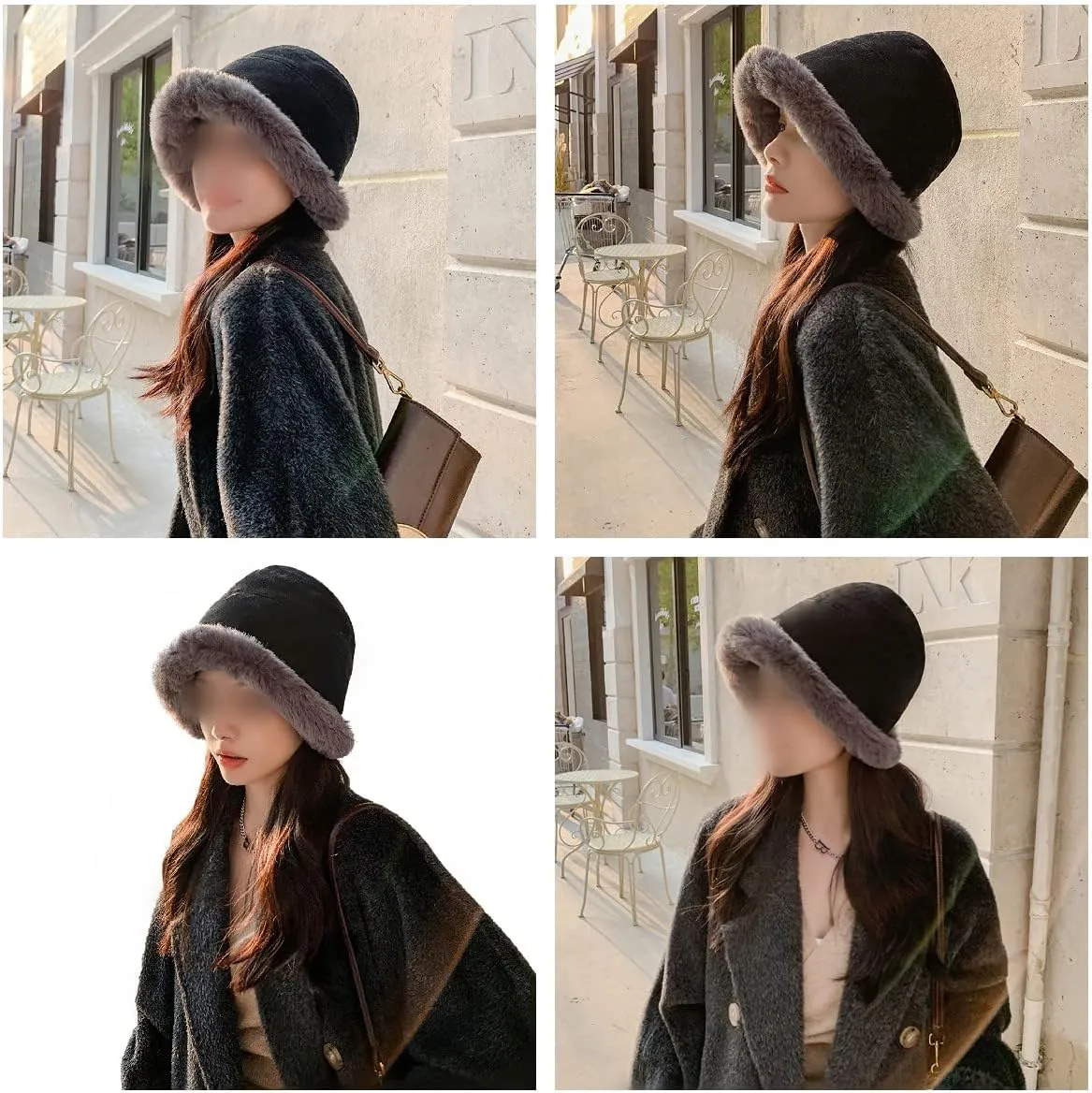 Winter Warm Bucket Hat Faux Fur Cotton Lambs Wool Fisherman Cap Fluffy Plush Thick Wind Protection Hats for Women Girls