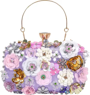 Women Clutches Flower Evening Handbag Chain Strap Shoulder Bag handbag Wedding bag purse