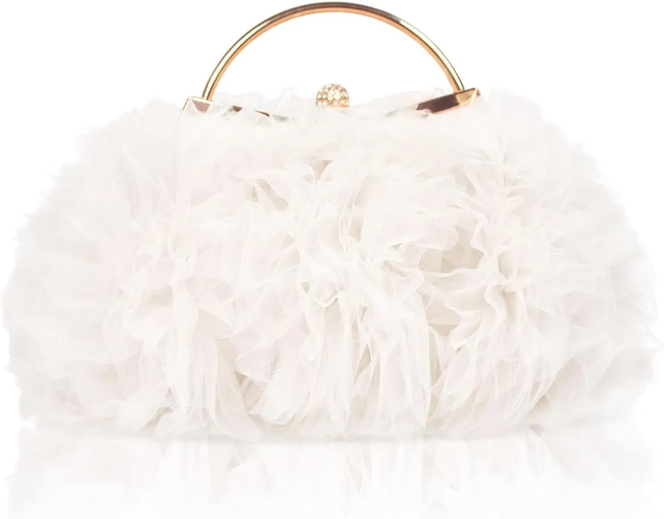 Women Clutches Purse Lace Formal Flower Evening Handbag Chain Strap Shoulder Bag
