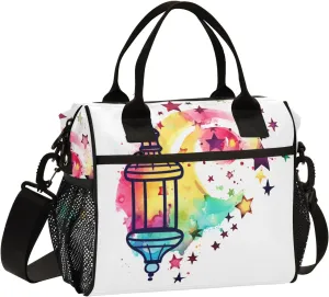 Women Cooler Bags Lunch Bag Reusable Insulated Lunch Bags Lamp Icon Crossbody with Shoulder Strap Adults S