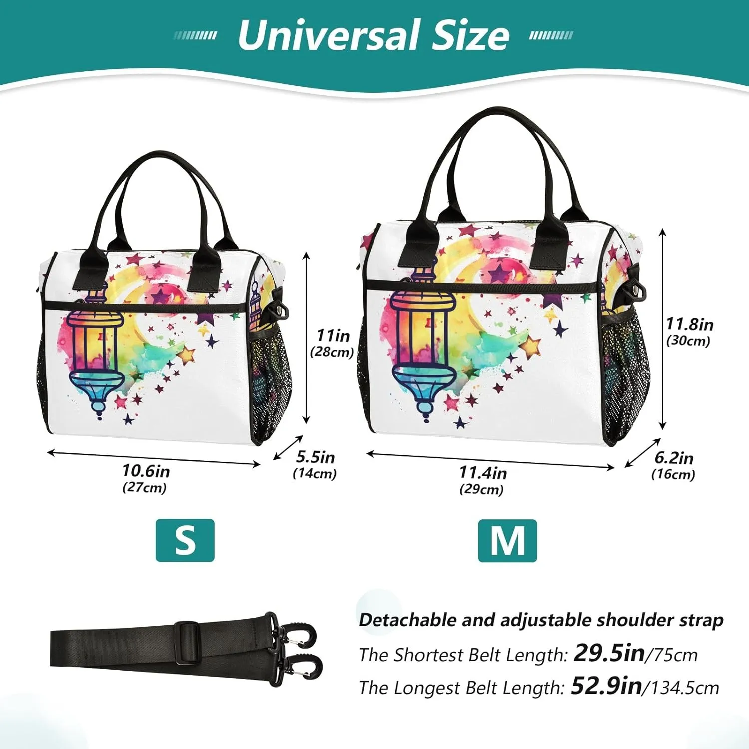 Women Cooler Bags Lunch Bag Reusable Insulated Lunch Bags Lamp Icon Crossbody with Shoulder Strap Adults S