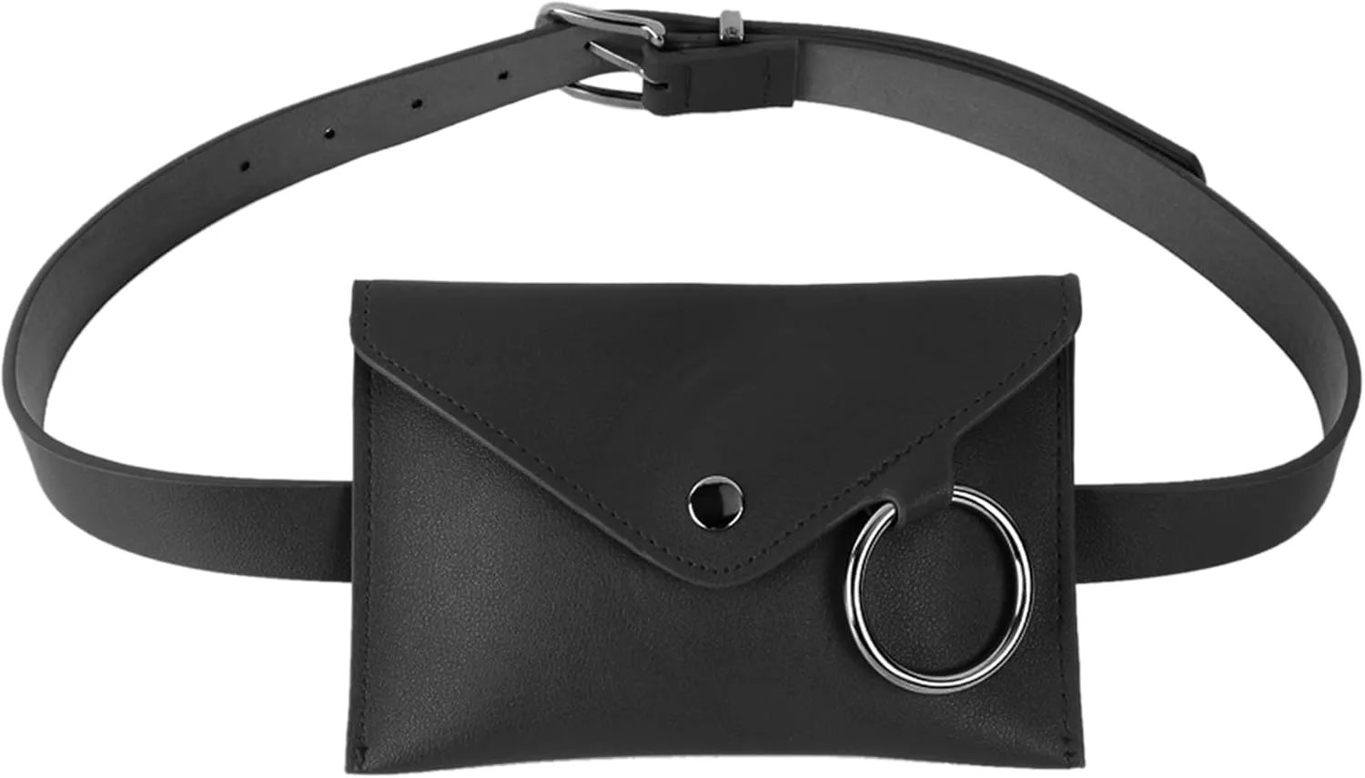 Women Mini Envelope Flap PU Leather Belt Waist Bag Chest Bag Clutch Cell Phone Purse