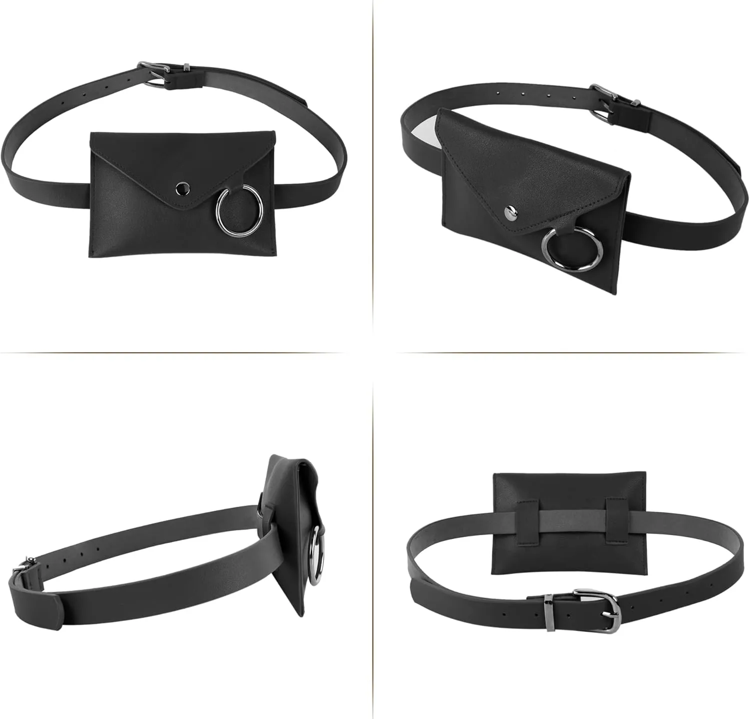 Women Mini Envelope Flap PU Leather Belt Waist Bag Chest Bag Clutch Cell Phone Purse