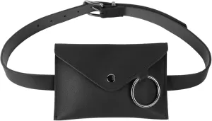 Women Mini Envelope Flap PU Leather Belt Waist Bag Chest Bag Clutch Cell Phone Purse