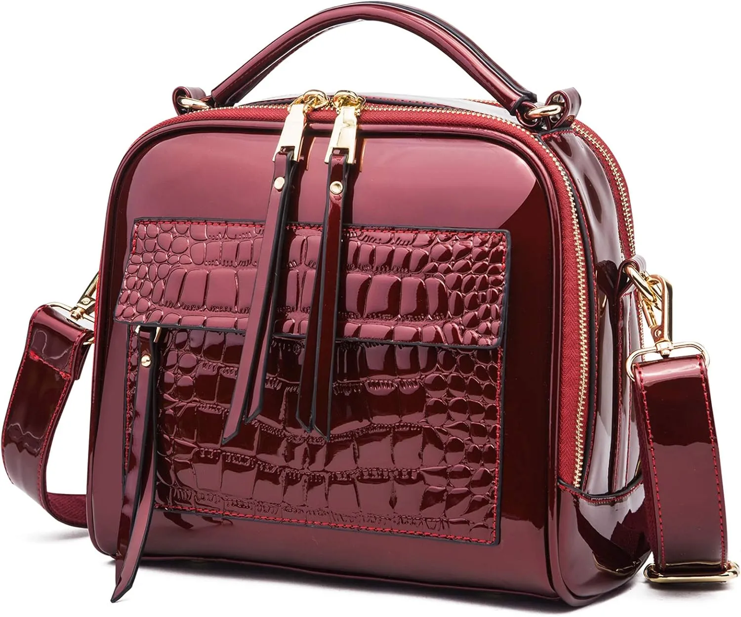 Women Patent Leather Handbag and Purses PU Satchels Shoulder Bags Crossbody Bags