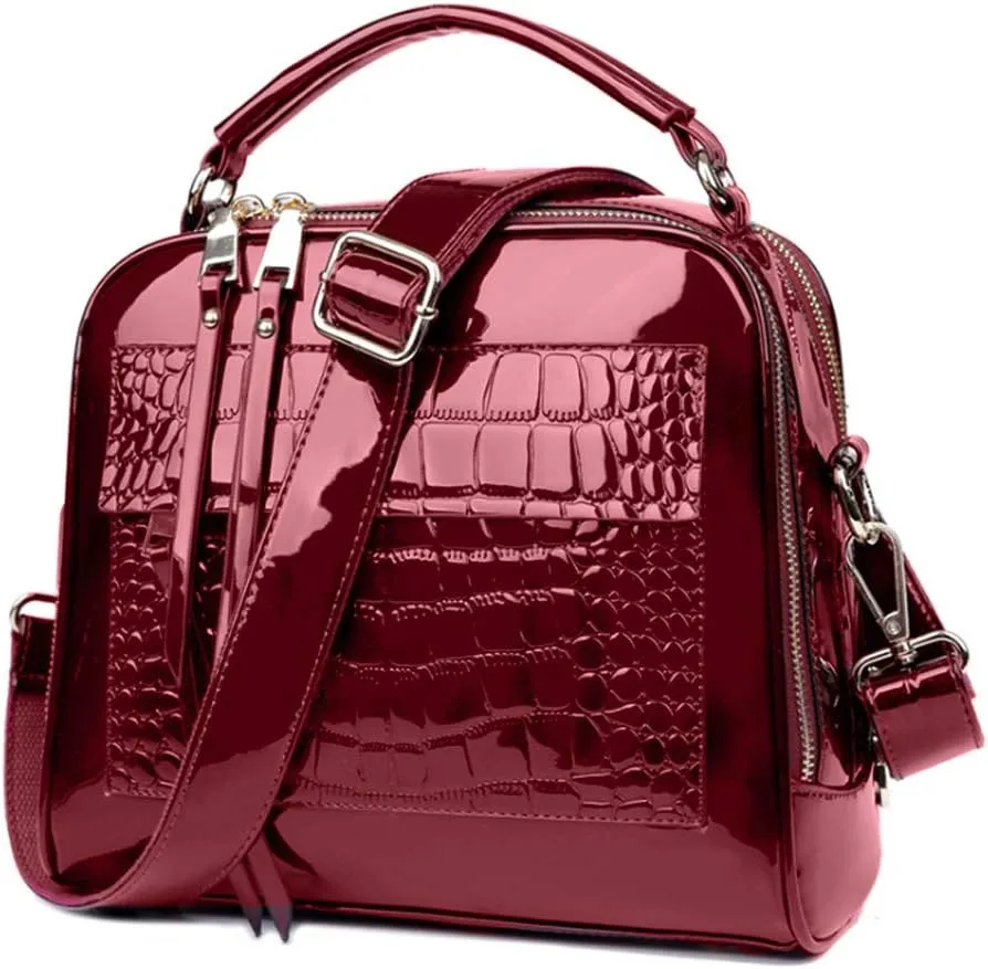 Women Patent Leather Handbag and Purses PU Satchels Shoulder Bags Crossbody Bags