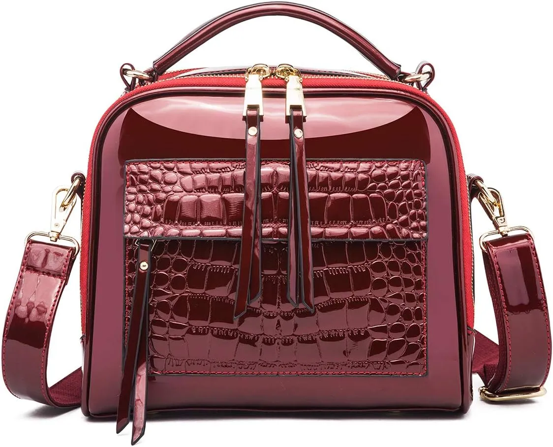 Women Patent Leather Handbag and Purses PU Satchels Shoulder Bags Crossbody Bags