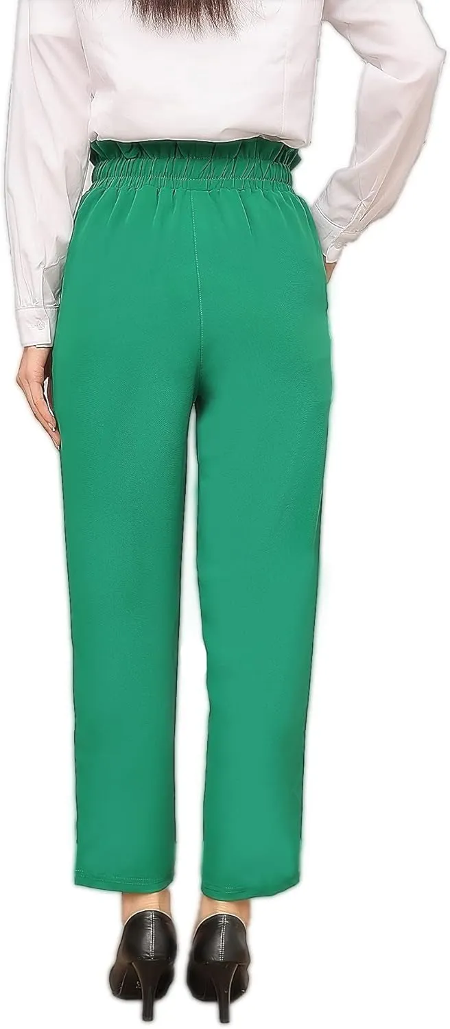 Women Pencil Pants, Women Casual, Paper Bag Waist Pants,Suitable for Wearing in Offices, Schools and Companies