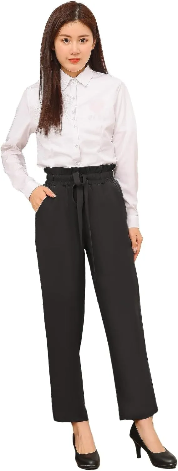 Women Pencil Pants, Women Casual, Paper Bag Waist Pants,Suitable for Wearing in Offices, Schools and Companies