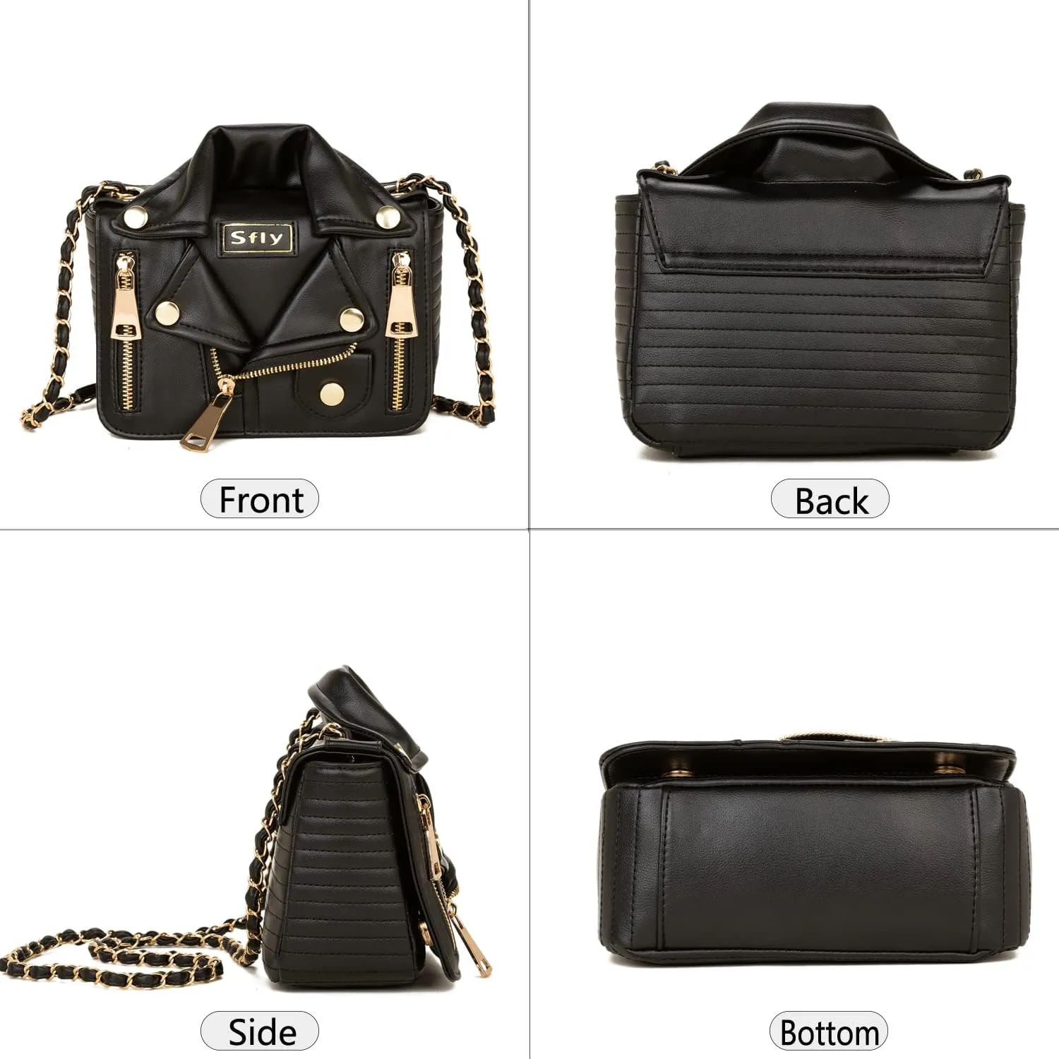 Women Satchel Chain Strap Shoulder Bag Leather Crossbody Handbags Ladies Evening Clutch Purse Unique Cute Jacket Bag