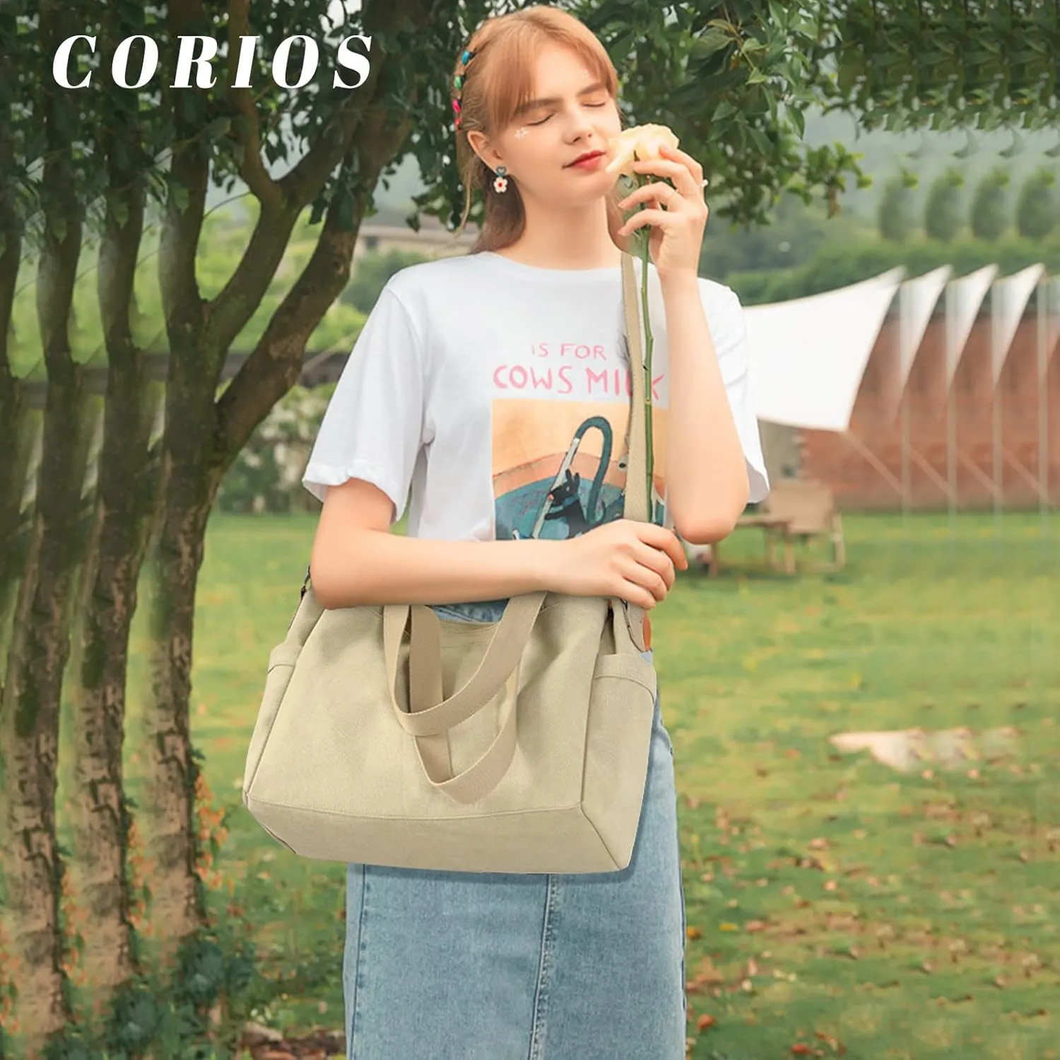 Women Shoulder Bag Crossbody Bag Canvas Handbag Top Handle Bag Casual Messenger Bag