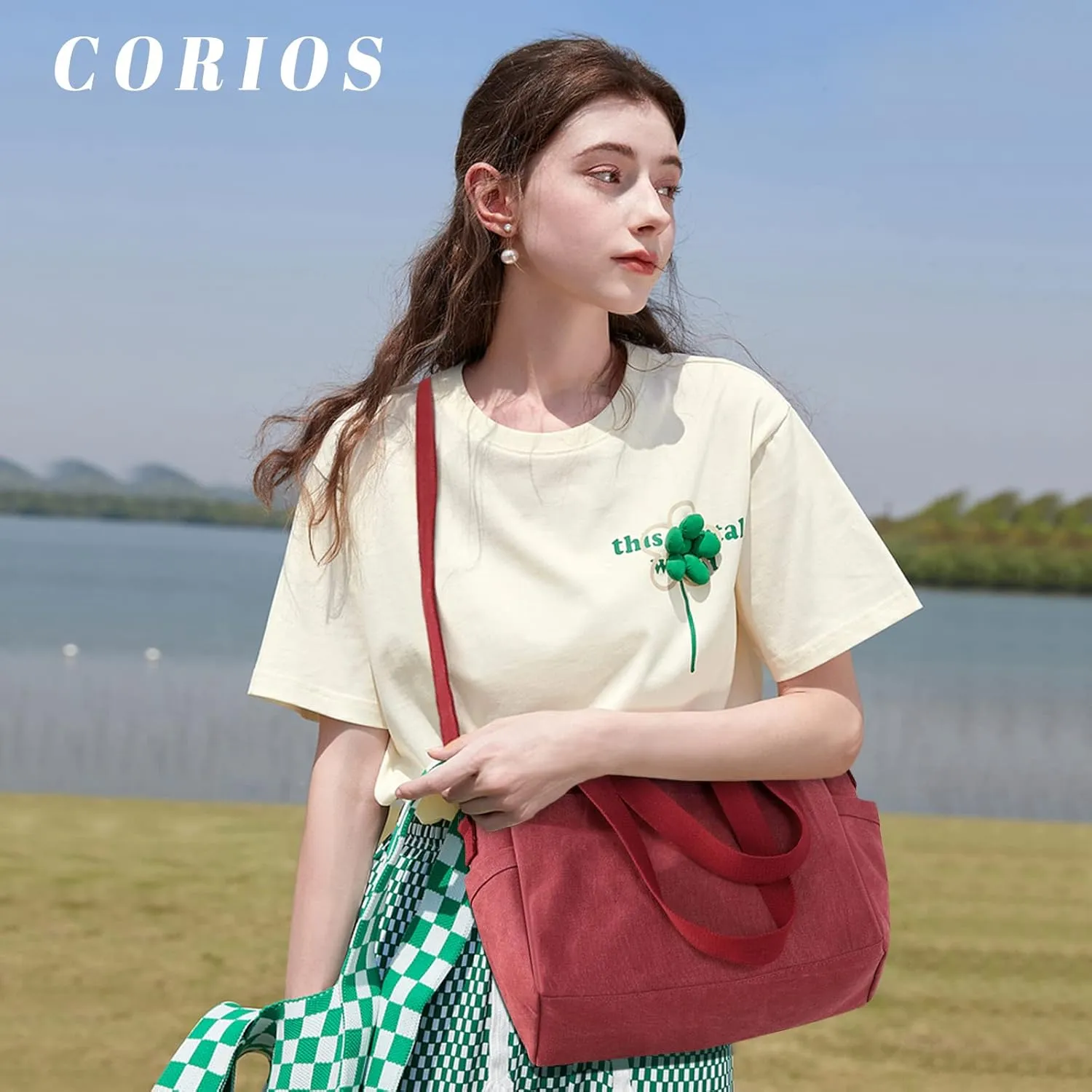 Women Shoulder Bag Crossbody Bag Canvas Handbag Top Handle Bag Casual Messenger Bag