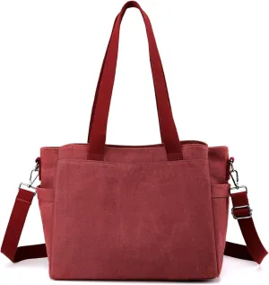 Women Shoulder Bag Crossbody Bag Canvas Handbag Top Handle Bag Casual Messenger Bag