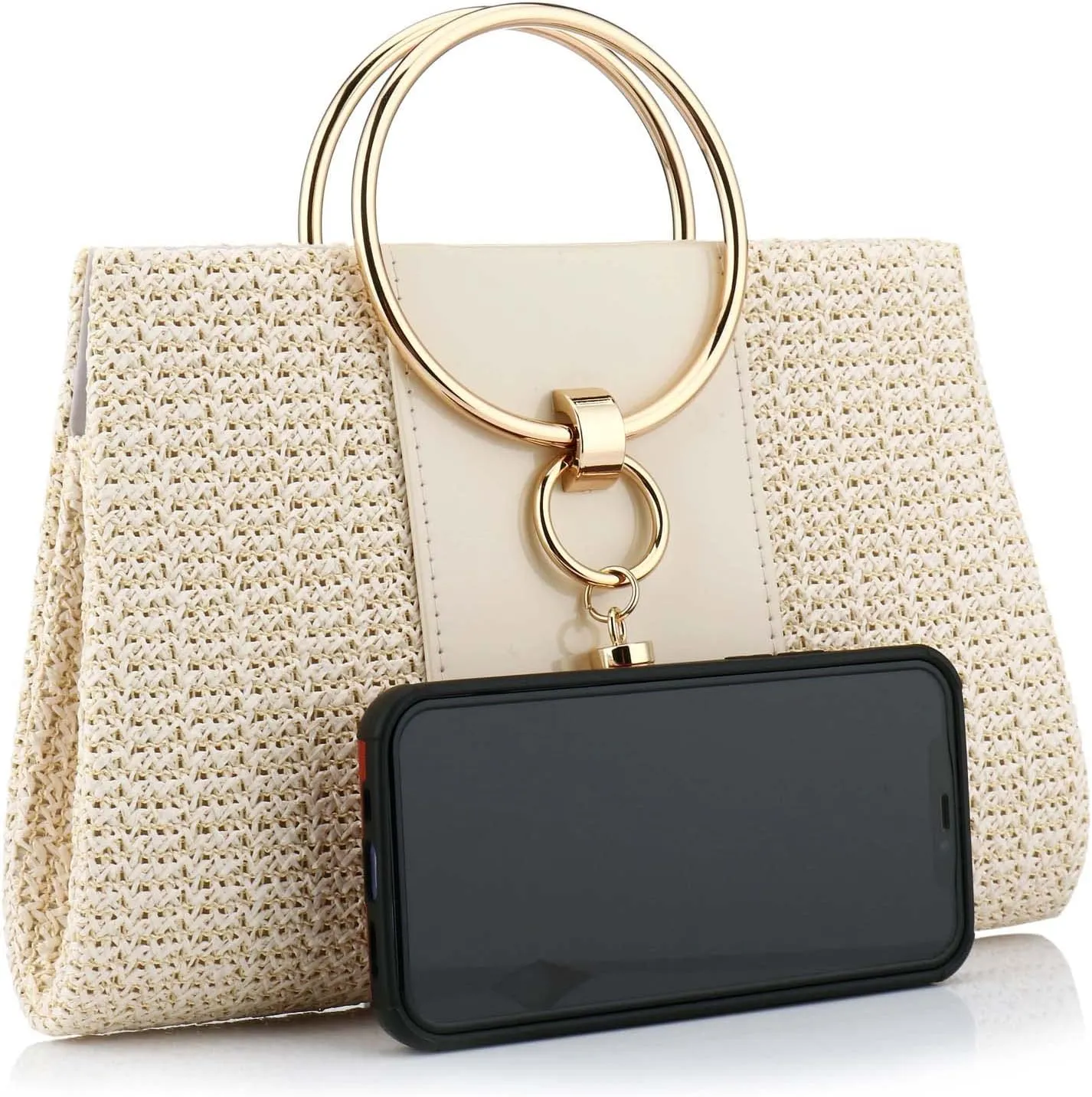 Women Straw Bag Evening Clutch Purse Elegant Handbags Formal Party Clutches Purses for Wedding/Prom/Cocktail