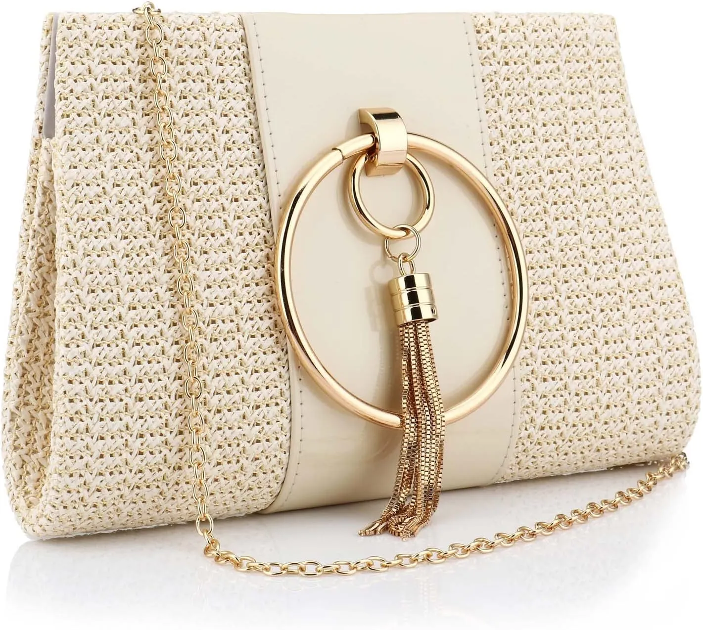 Women Straw Bag Evening Clutch Purse Elegant Handbags Formal Party Clutches Purses for Wedding/Prom/Cocktail