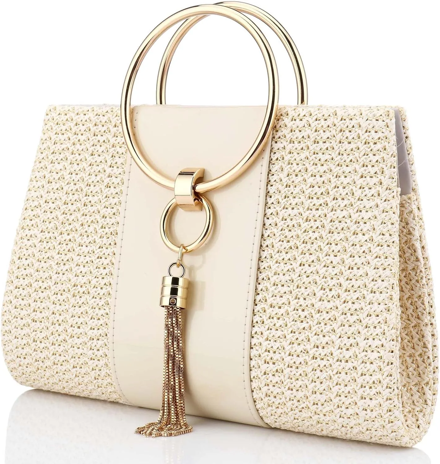 Women Straw Bag Evening Clutch Purse Elegant Handbags Formal Party Clutches Purses for Wedding/Prom/Cocktail