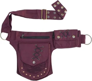 Women Waist Bag Fanny Bag Renaissance Faire Festival Chest Pack with Adjustable Belt Fashion Hip Bum Bag for Running Hiking 00/Red wine