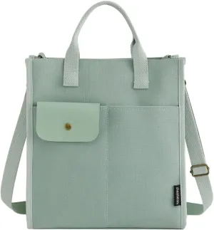 Women's Canvas Crossbody Shoulder Bag Fashion Large Totes Handbag Purse Casual Messenger Bag Multi-Pocket