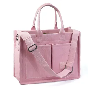Women's Canvas Tote Bag With Pockets - Casual Crossbody Hobo Messenger Shoulder Handbag