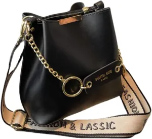 Women's Chic Large Capacity Bucket Bag - Fashionable Wide Strap, Pure Color Design, Travel & Daily Commute