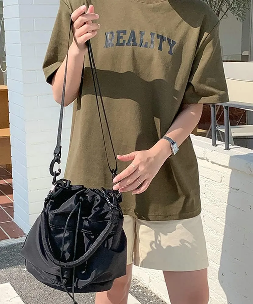 Women’s Drawstring Bucket Bag Nylon Crossbody Bag Tote Handbags Casual Hobo Shoulder Purse