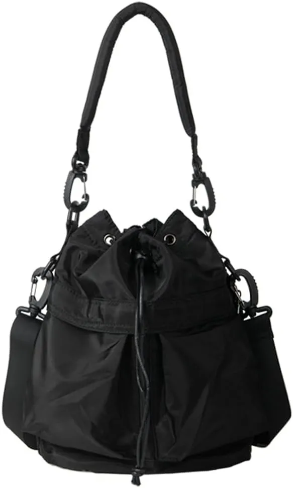 Women’s Drawstring Bucket Bag Nylon Crossbody Bag Tote Handbags Casual Hobo Shoulder Purse