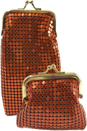 Women's Eyeglass Case with Coin Purse Metal Mesh